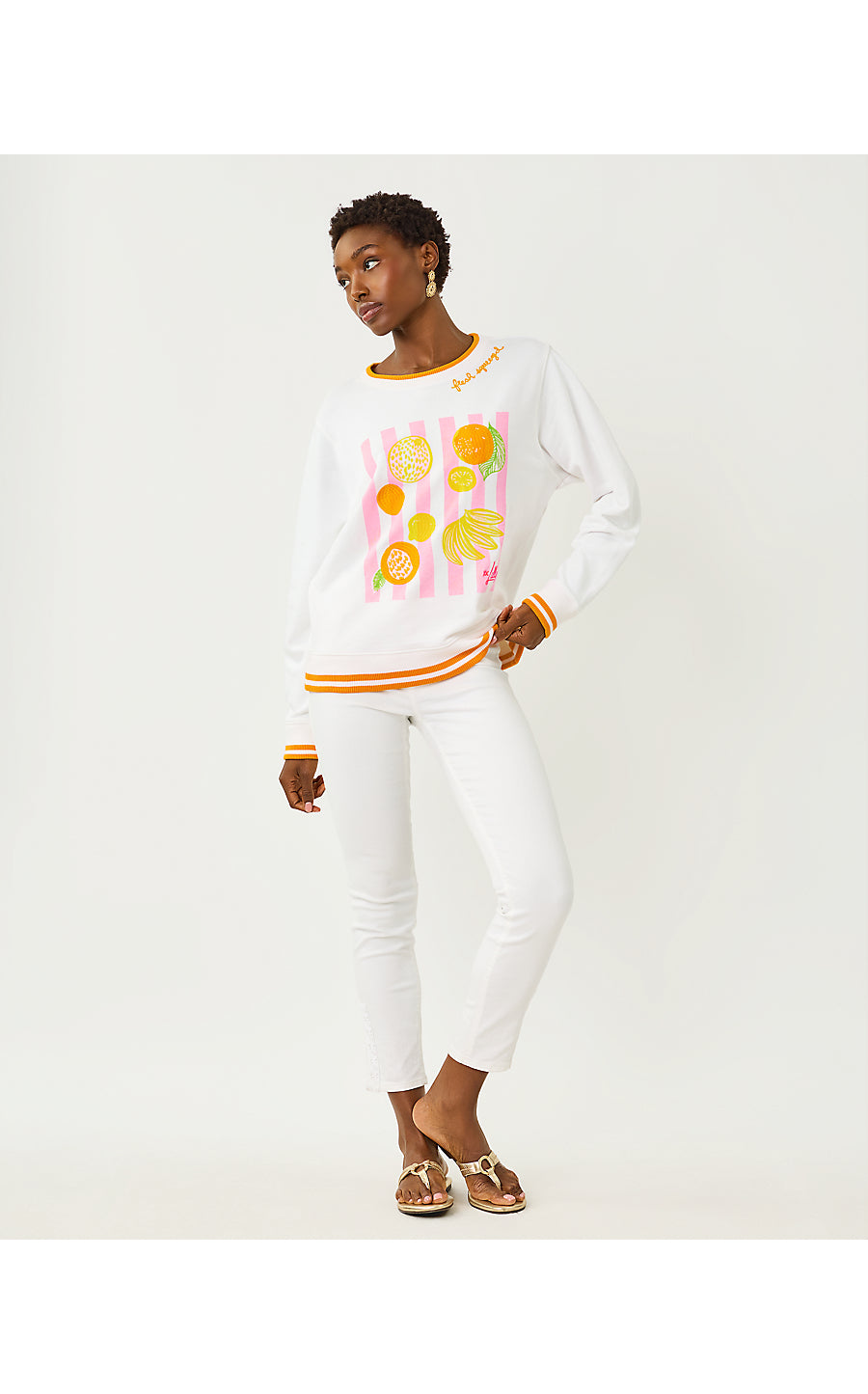 BALLAD LONG SLEEVE SWEATS | MULTI FRESH SQUEEZED EMBROIDERY