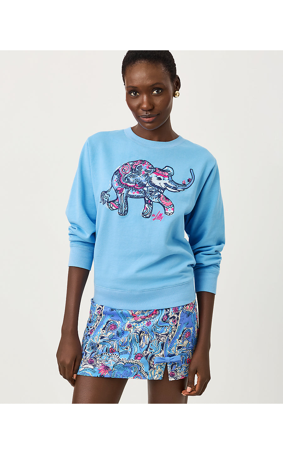 BALLAD LONG SLEEVE SWEATSHIRT | MULTI PAISLEY PARADE EMBELLISHMENT