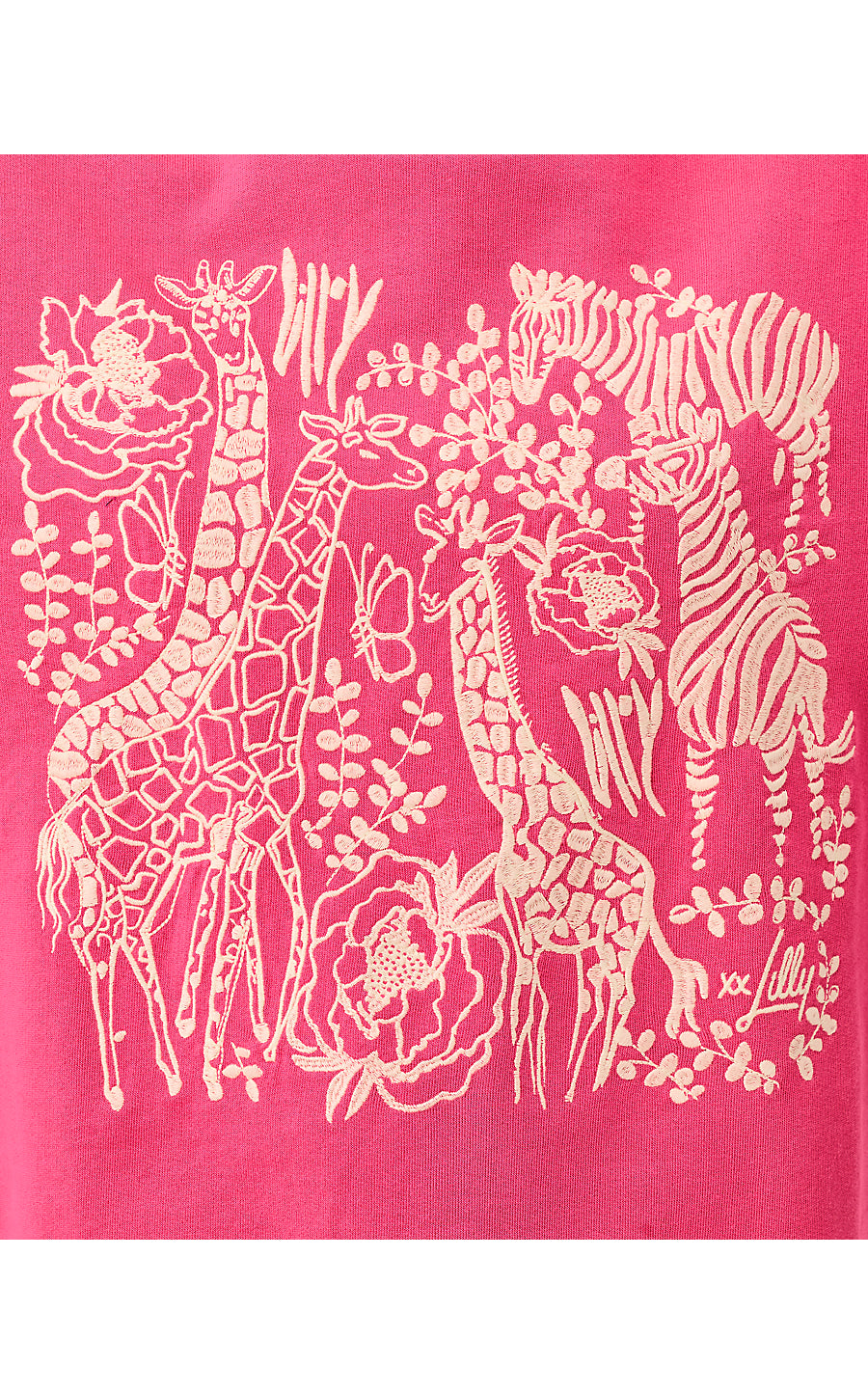 BALLAD LONG SLEEVE SWEATS | PINK ASTER SAFARI EMBROIDERY