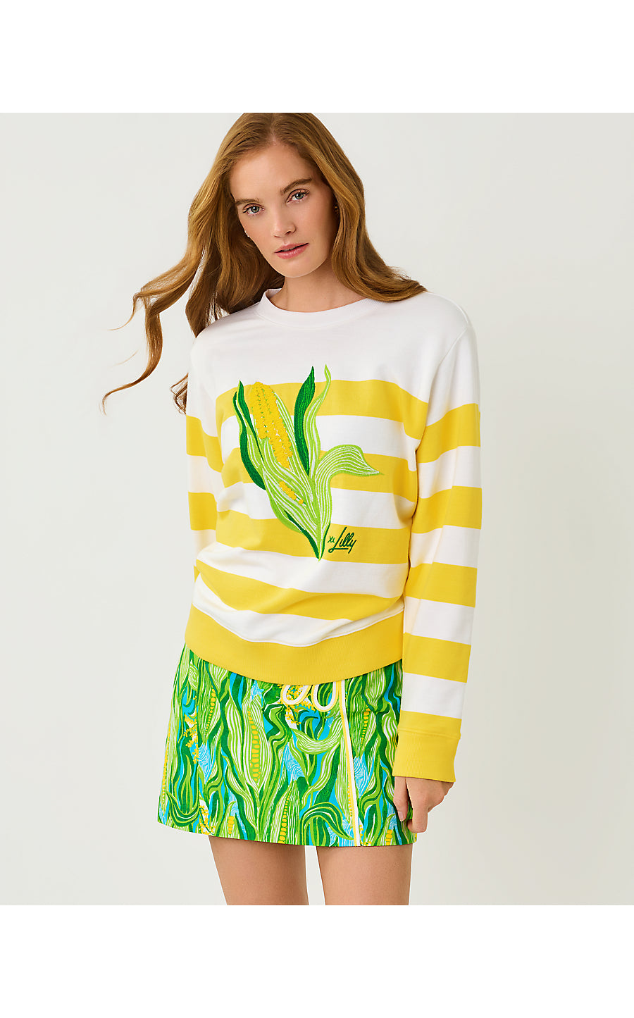 BALLAD LONG SLEEVE SWEATS | MULTI SWEET CORN EMBROIDERY