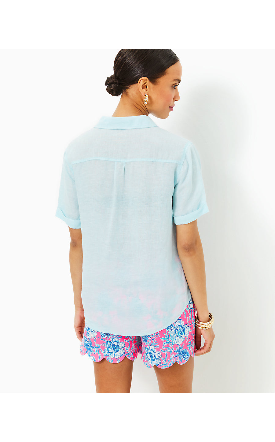 Lynnie Button Down | Hydra Blue X Resort White