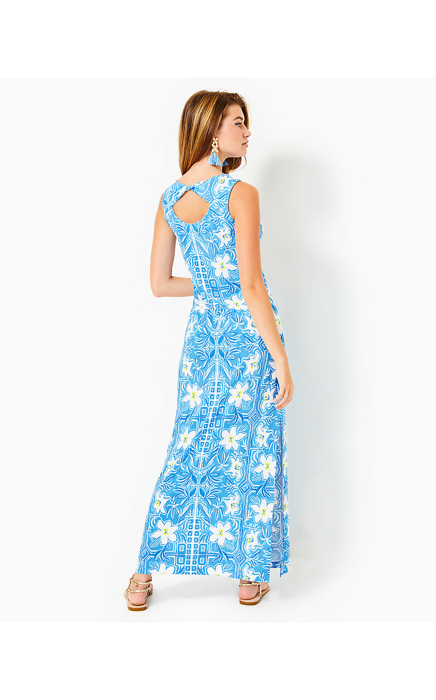 Noelle Maxi Dress | Lunar Blue My Flutter Half Engineered