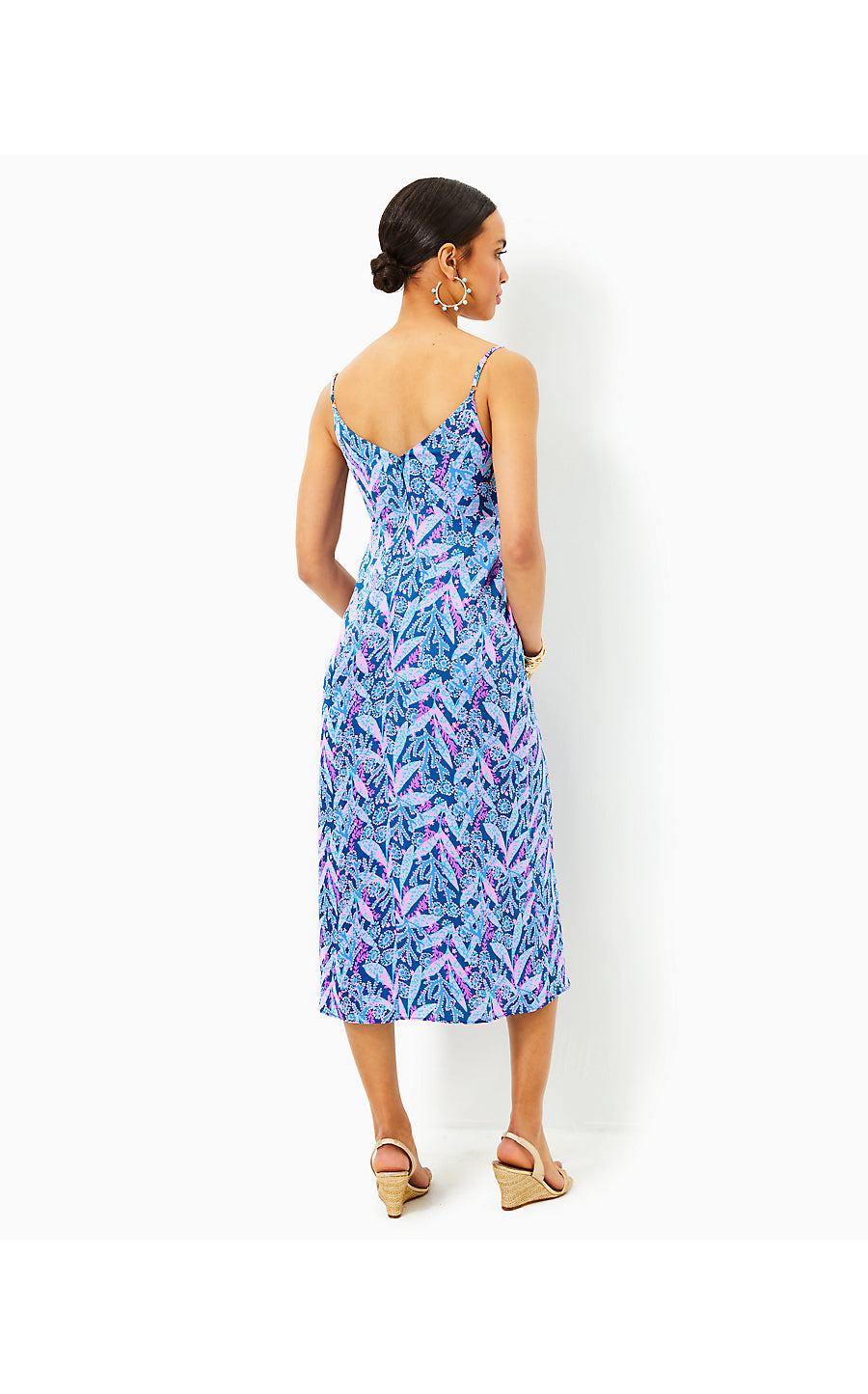 Keana Satin Midi Slip Dress | Barton Blue Star Gazing