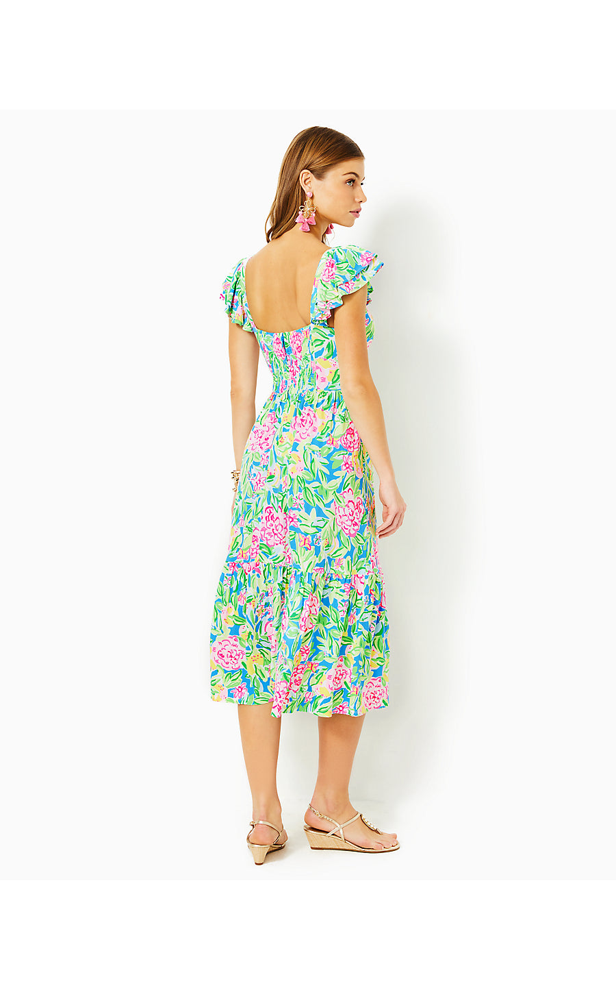 Bayleigh Flutter Sleeve Maxi Dress | Multi Grove Garden