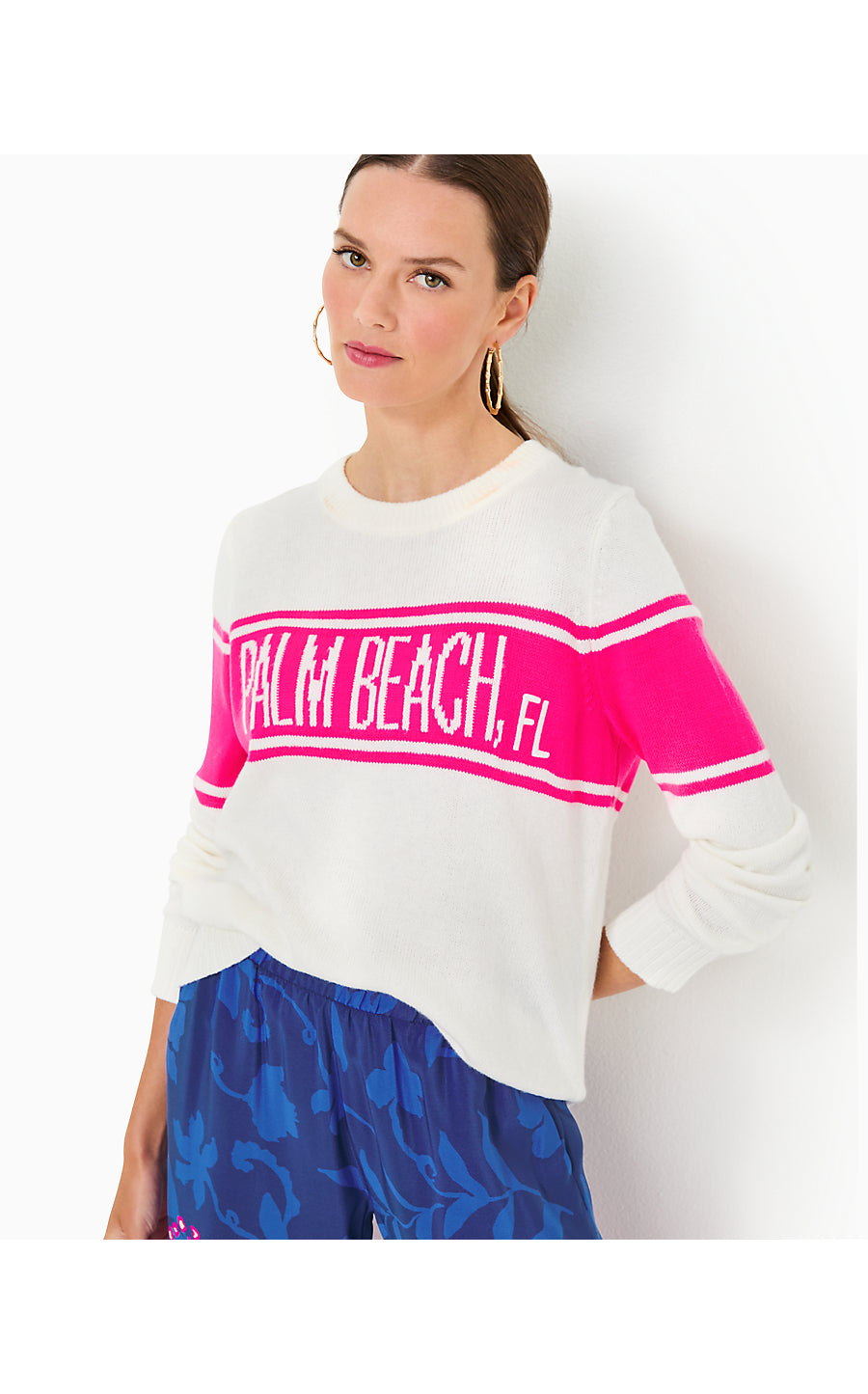 KELSA SWEATER | PASSION FRUIT PINK PALM BEACH FL JACQUARD