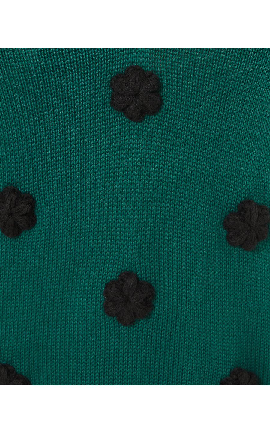 WYLA SWEATER | VILLA GREEN TOSSED CROCHET FLOWERS