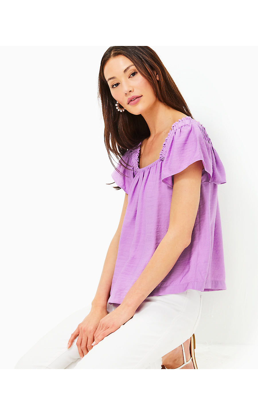 Caralisa Short Sleeve Top | Lago Lilac