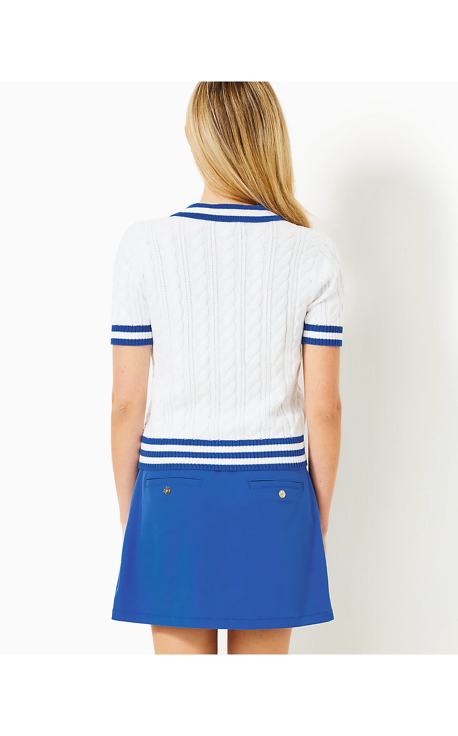 SUZETTE SWEATER | RESORT WHITE X MARTINIQUE BLUE TIPPING