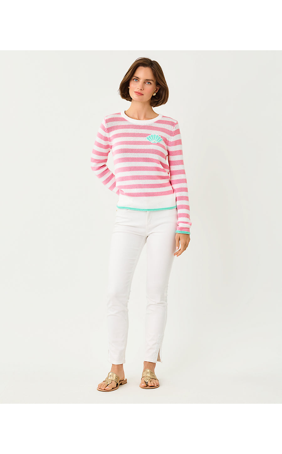 KELLYN SWEATER | CONCH SHELL PINK NAUTI STRIPE