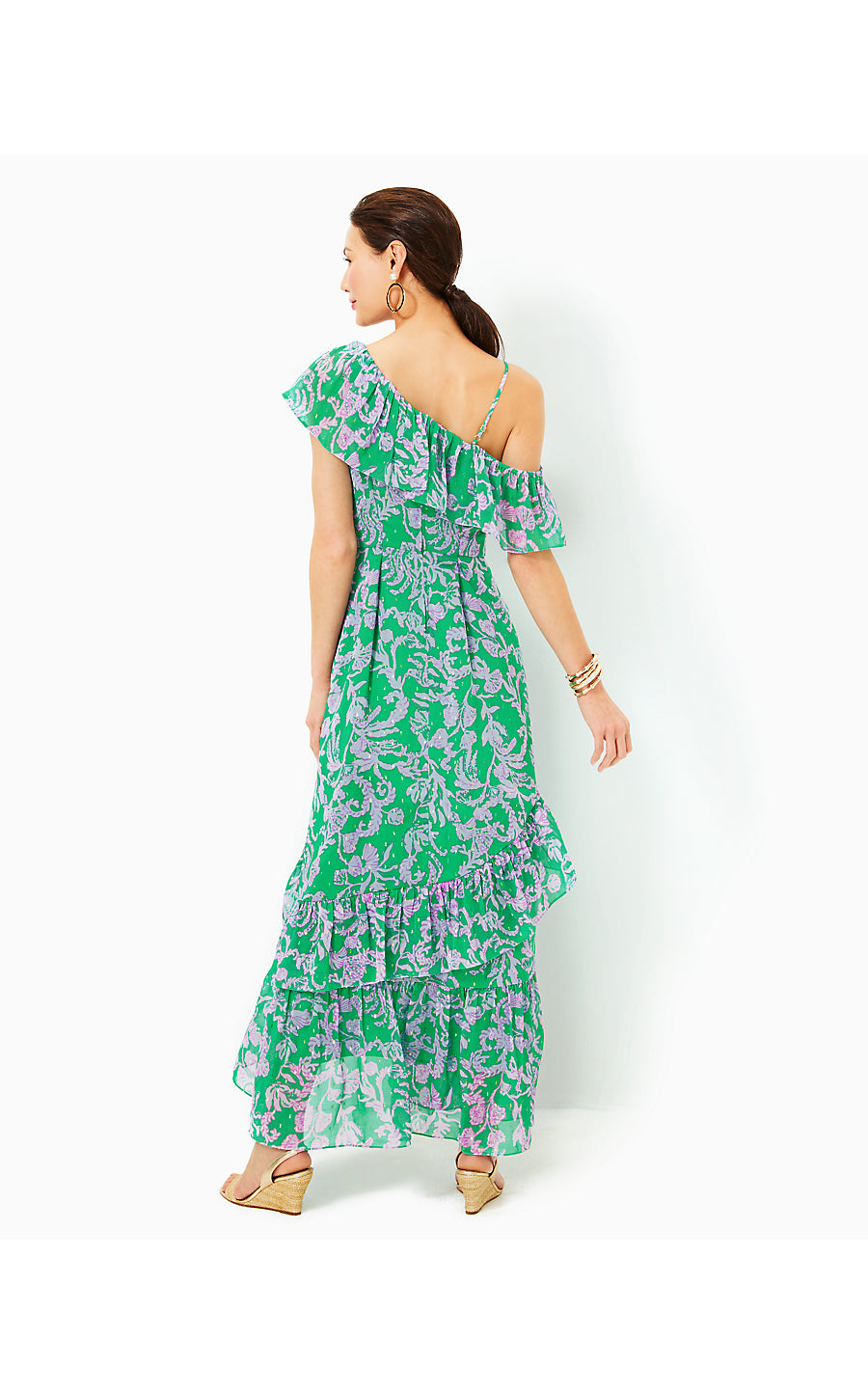 Rosalynn Ruffle Maxi Dress | Brazilian Green Salty Sandbar