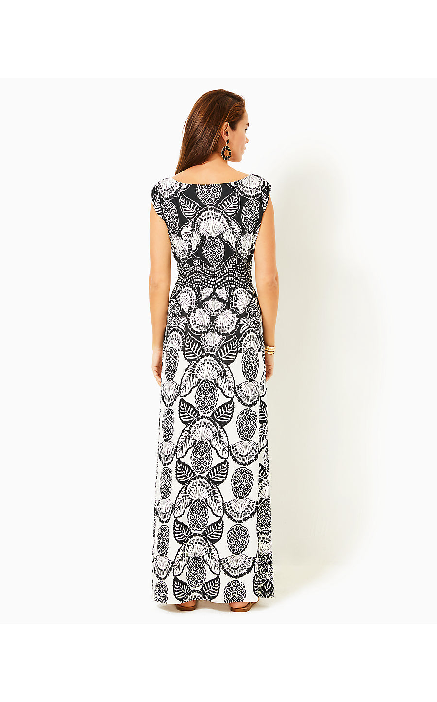 HOLLAND MAXI DRESS | COCONUT PINEAPPLE PRINCESS ENGINEERED KNIT MAXI DRESS