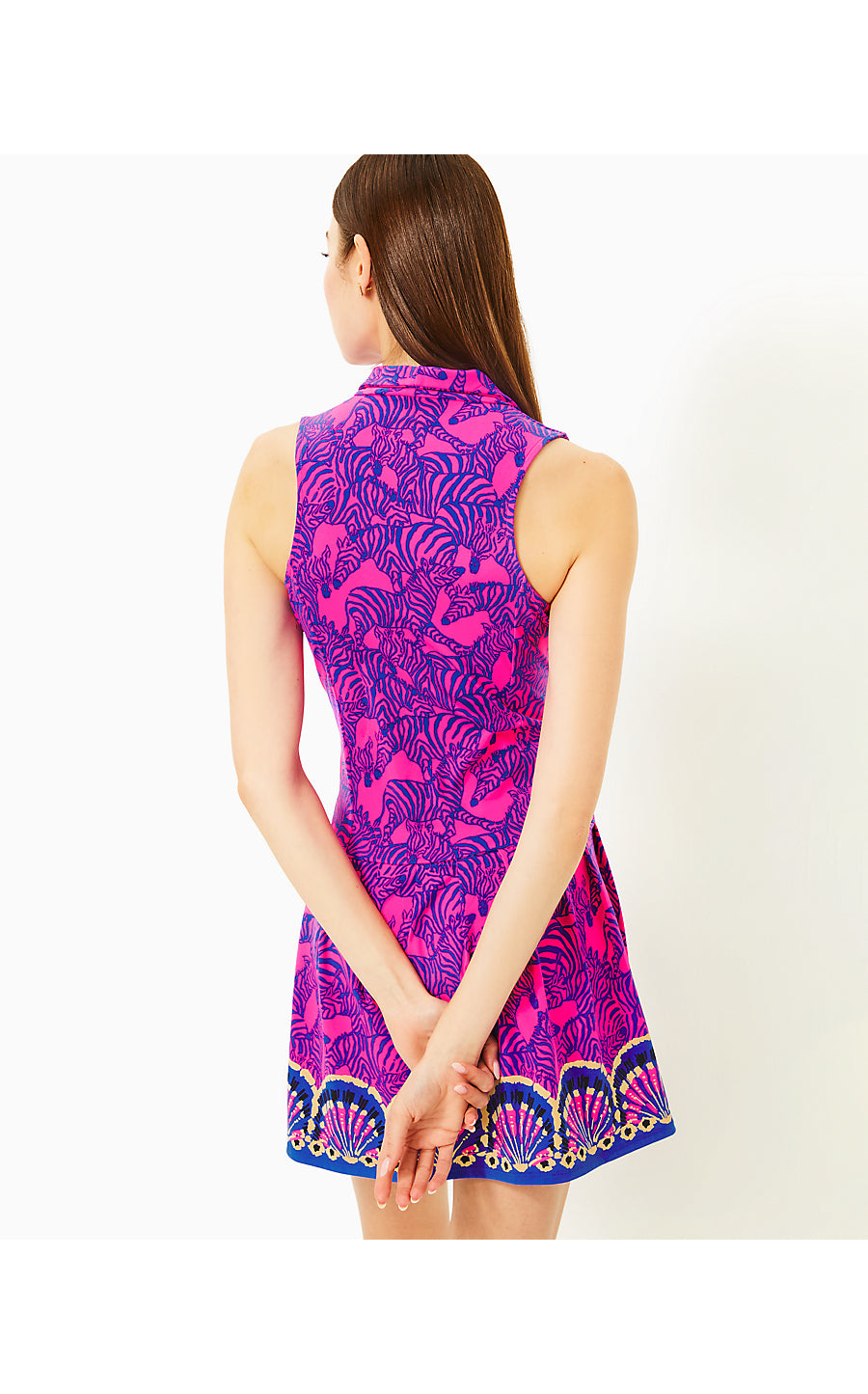 FEDERICA DRESS UPF 50+ | PASSION FRUIT PINK LIL WILD NIGHTS ENGINEERED LUXLETIC DRESS