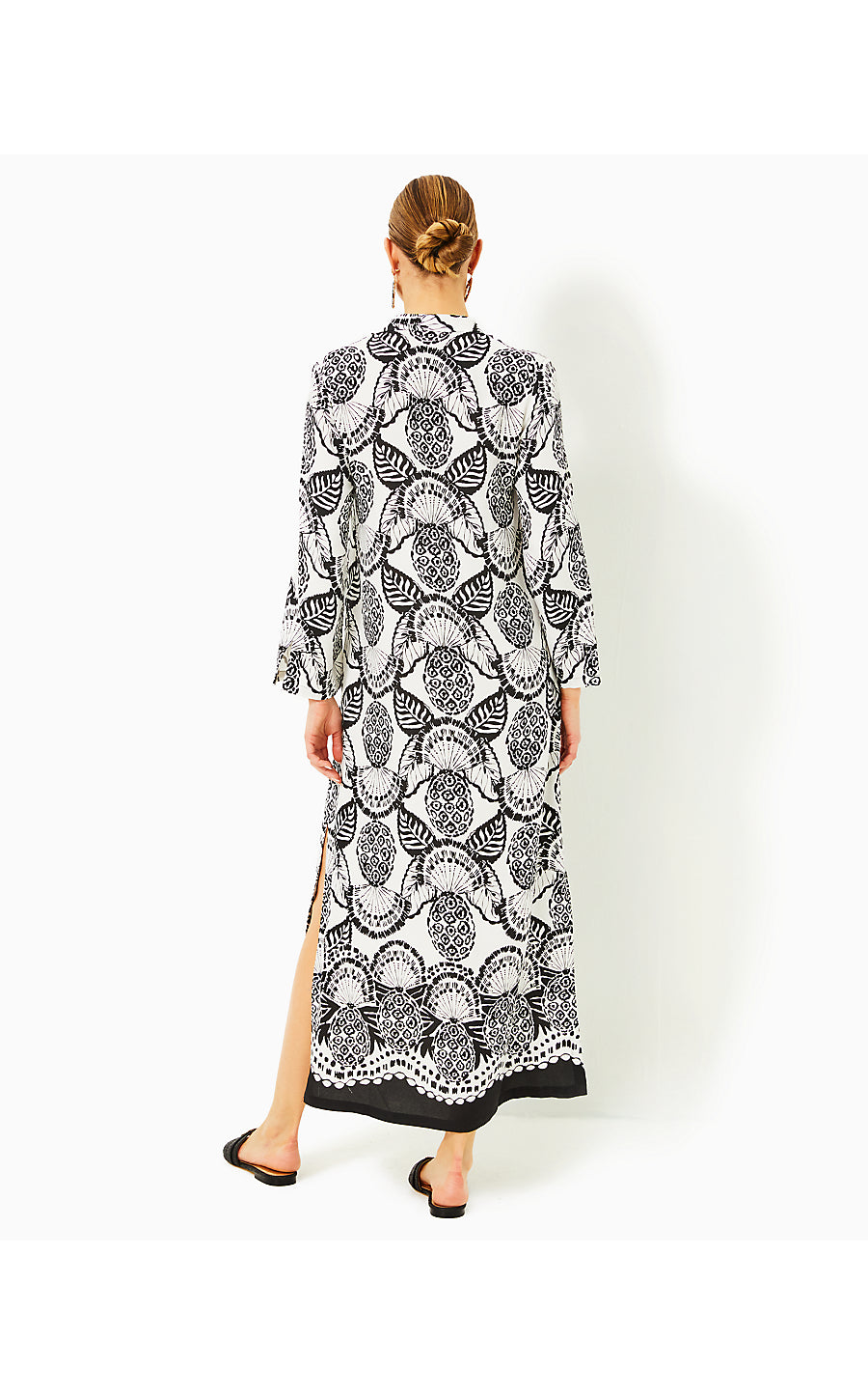 IRELLA MAXI CAFTAN DRESS | COCONUT PINEAPPLE PRINCESS ENGINEERED WOVEN DRESS