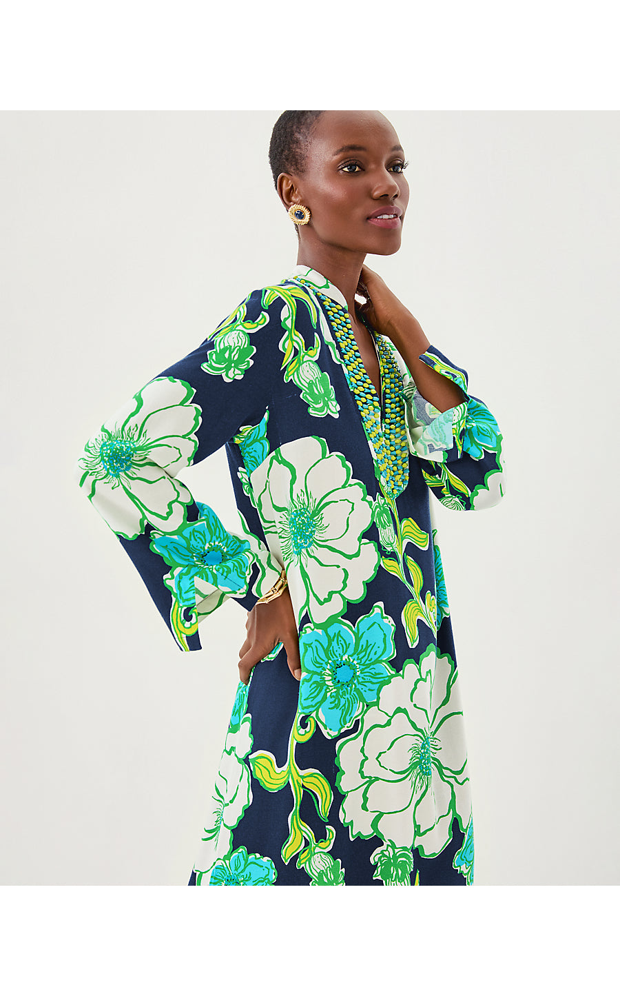 IRELLA MAXI CAFTAN DRESS | LOW TIDE NAVY OVERSIZED GO BIG