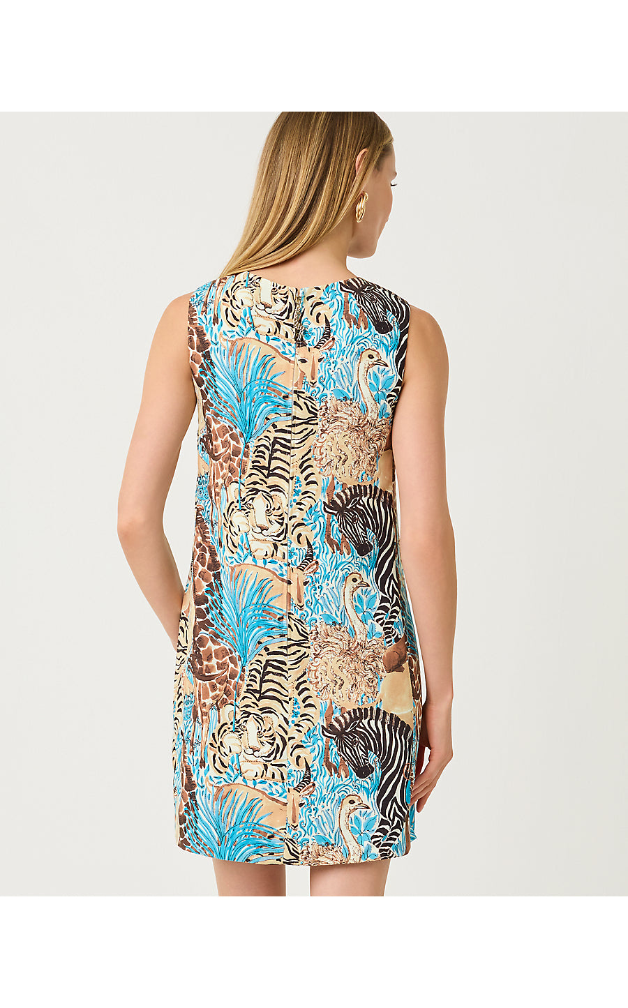 EDITA SHIFT | BREEZY AQUA LILLYS ZOO ENGINEERED WOVEN SHIFT