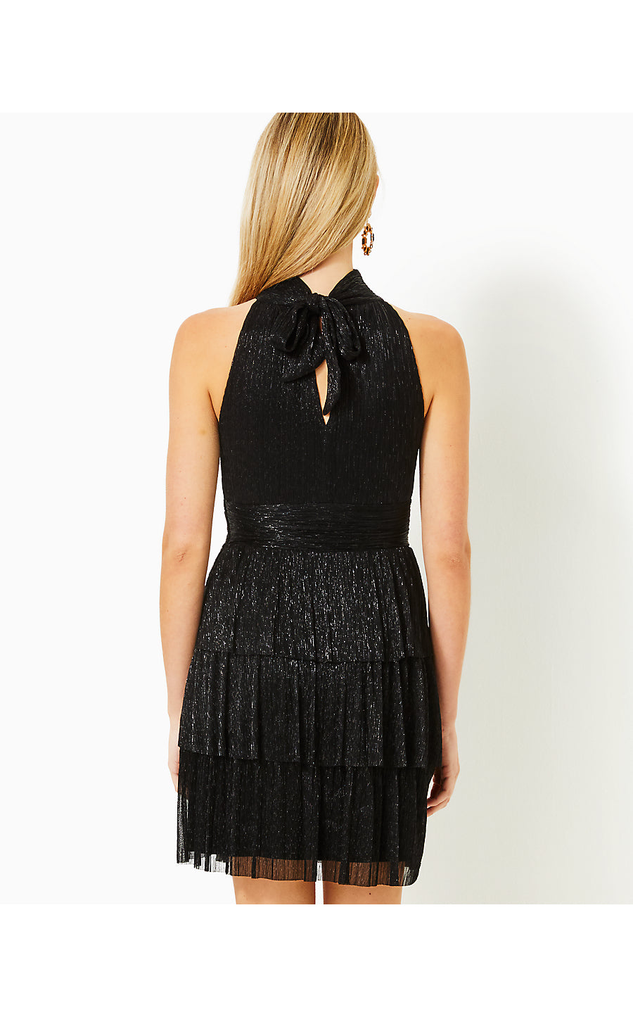 WYN DRESS | NOIR METALLIC KNIT CRINKLE