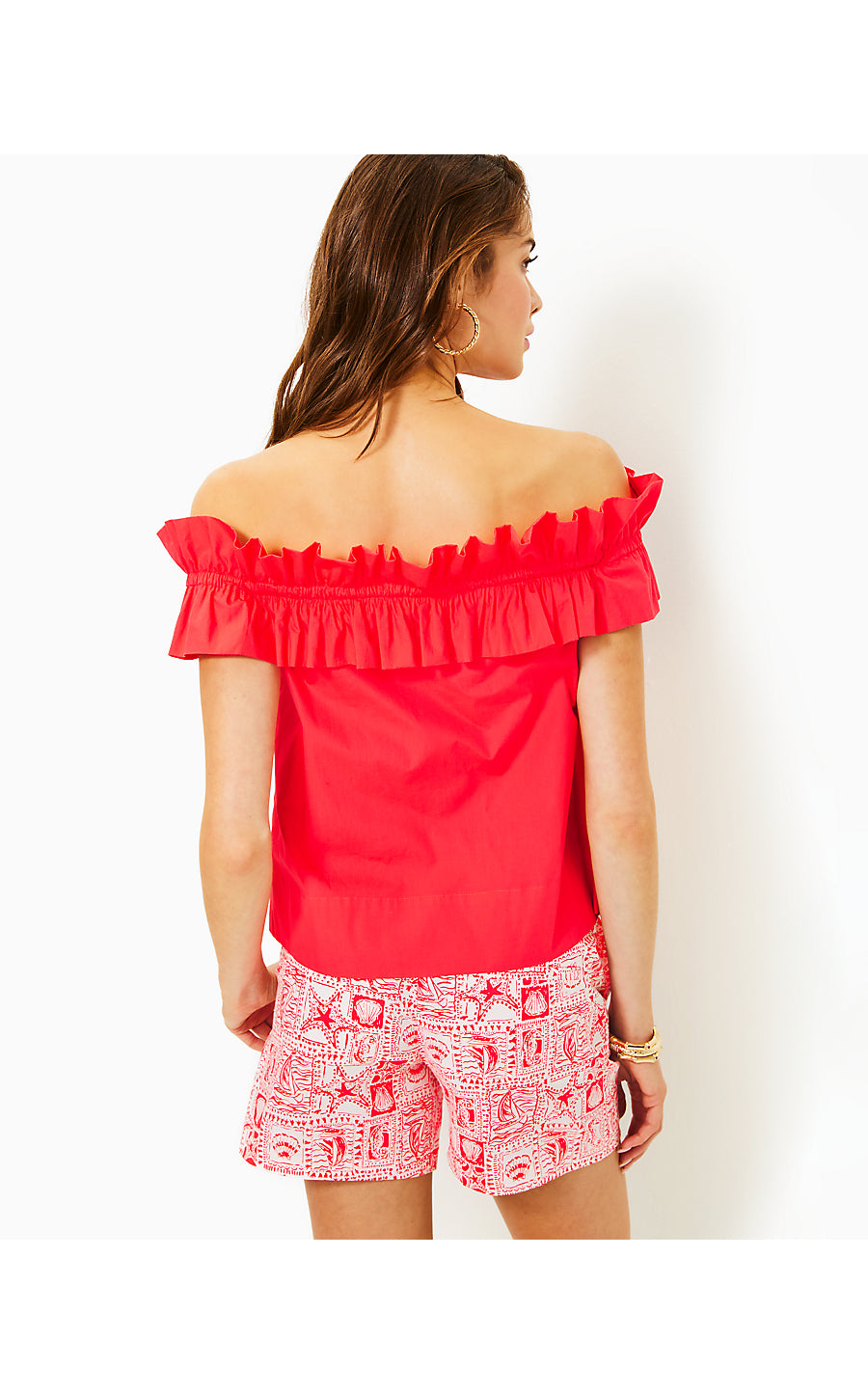 Brennalee Off The Shoulder Top | Mizner Red