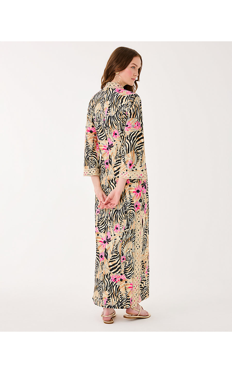SHEALYN 3/4 SLEEVE STRETCH MAXI CAFTAN | RUTABAGA EL MOROCCO