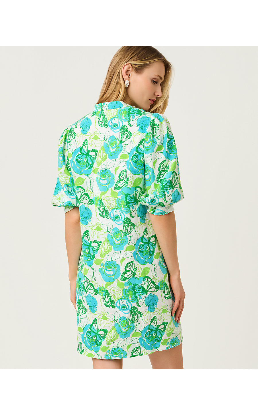 MIALEIGH ELBOW SLEEVE DRESS | RESORT WHITE MONARCH ROSE