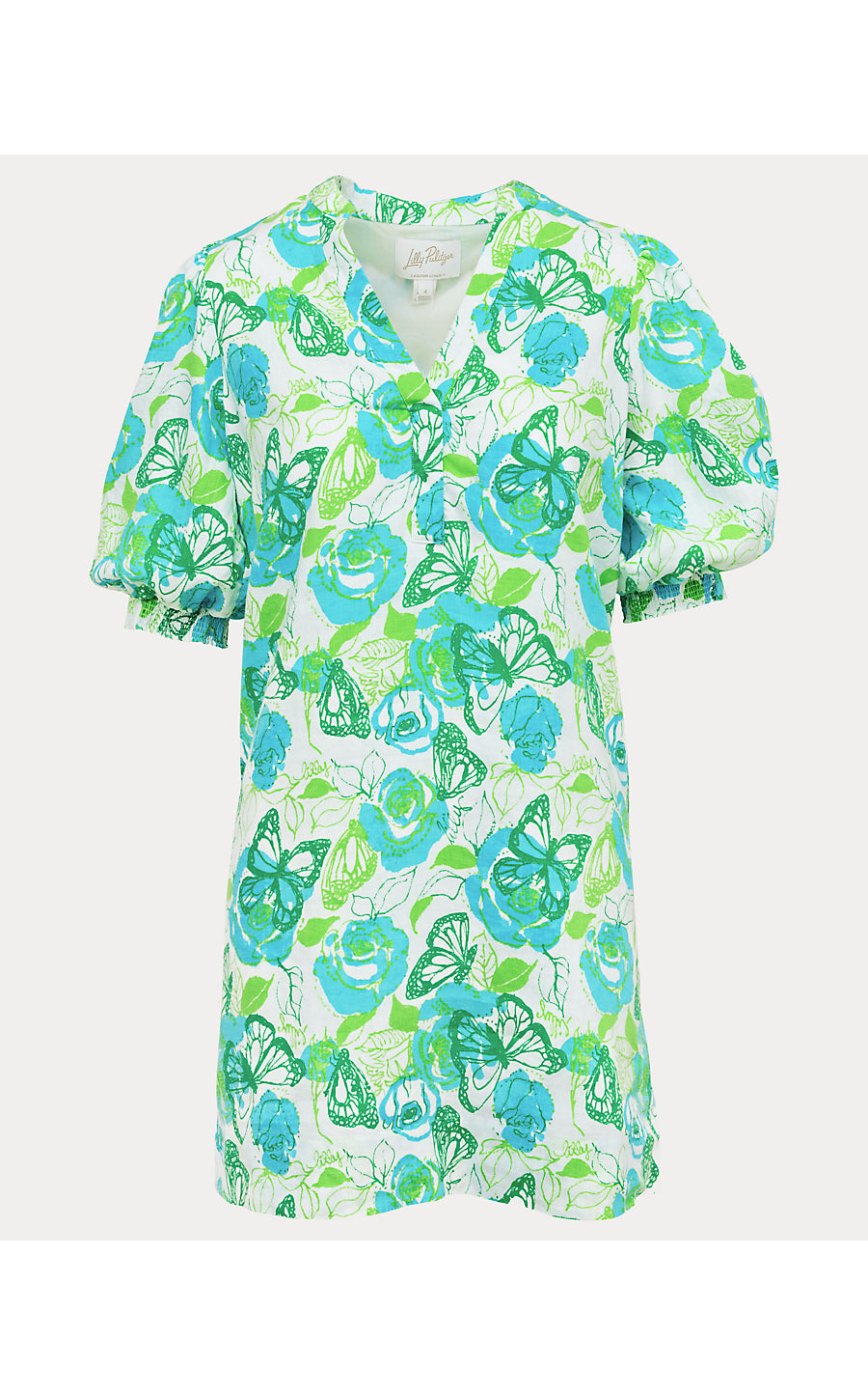 MIALEIGH ELBOW SLEEVE DRESS | RESORT WHITE MONARCH ROSE