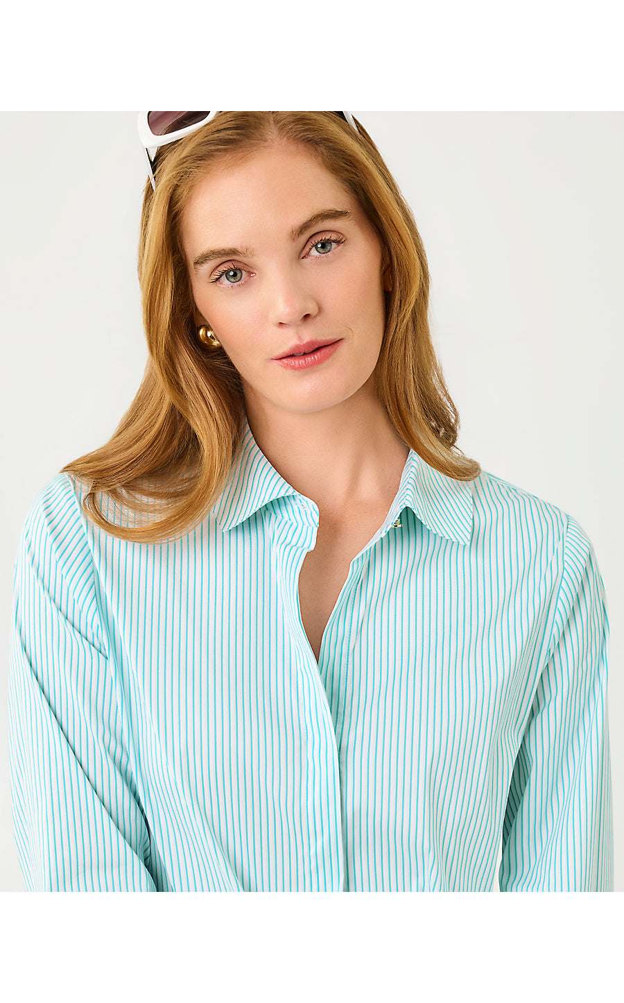 THE TIE LILLY SHIRT | CAPRI BLUE SHADOW SHIRTING STRIPE
