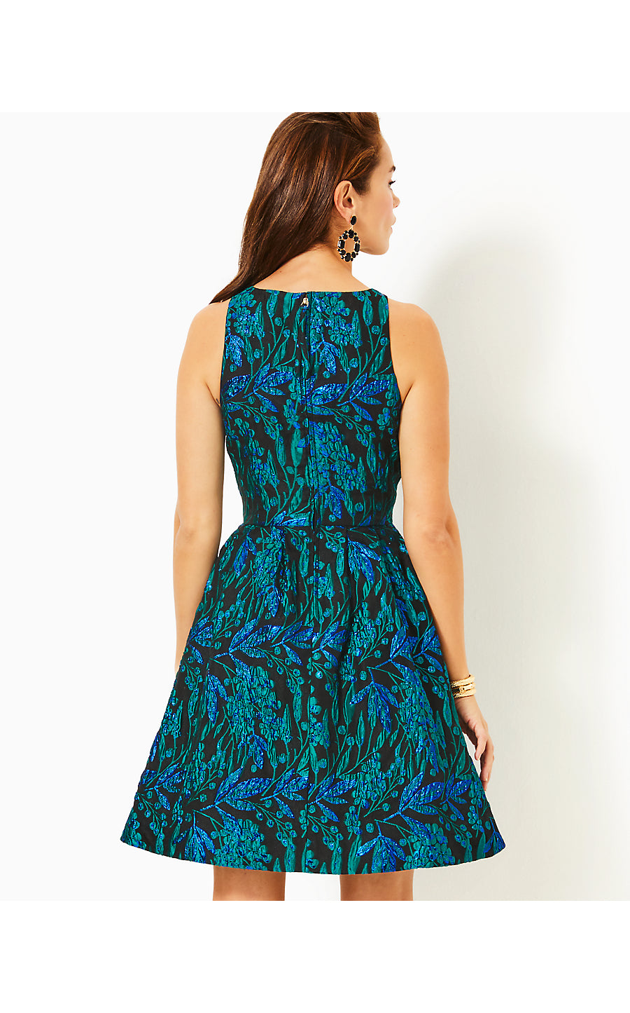 JOLLIAN BROCADE DRESS | DEEP LAGOON BERRY WILD METALLIC BROCADE