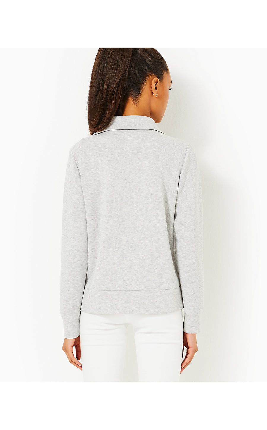 ELENI UPF 50+ PULLOVER | HEATHERED PEBBLE BEACH