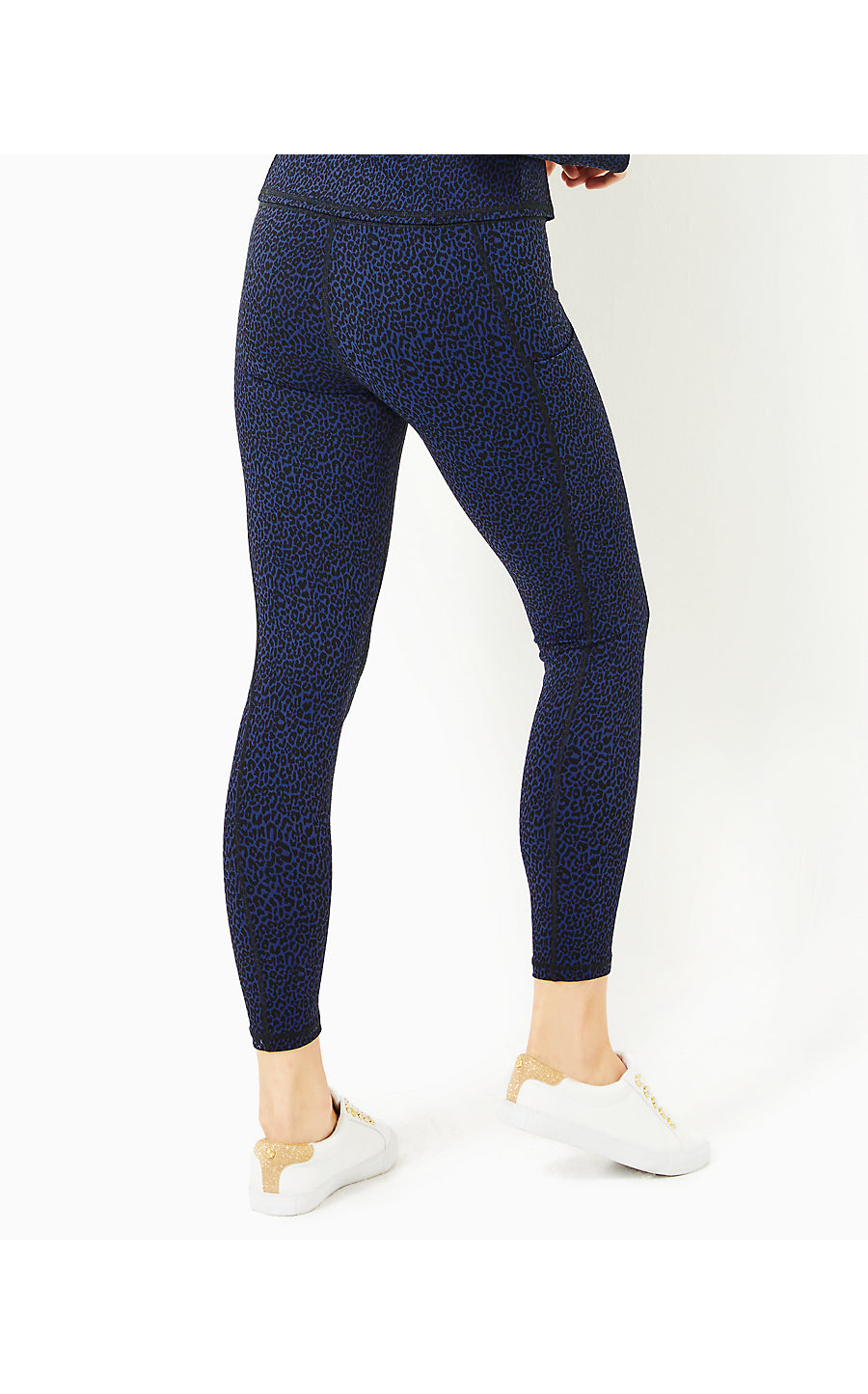 WEEKENDER HIGH RISE LEGGI | LOW TIDE NAVY TWISTED UP ACTIVE JACQUARD