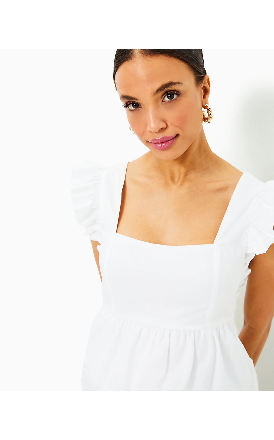 Tiana Babydoll Cotton Top | Resort White