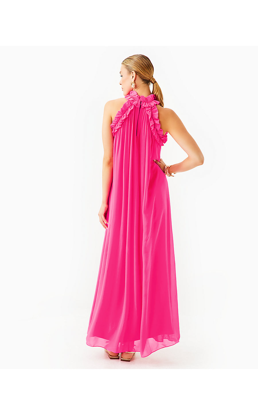 FLORIAN SILK MAXI DRESS | PASSION FRUIT PINK