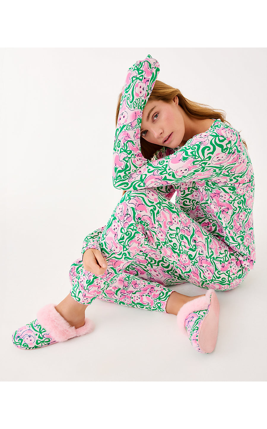 JEFFERS PJ PANT | PINK QUARTZ PANDA N BOWS