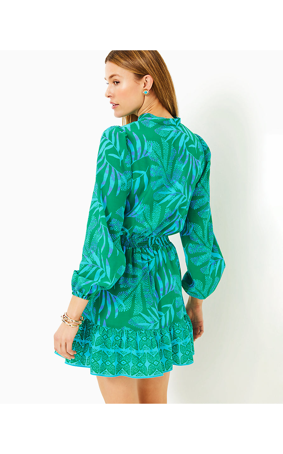 AXTON DRESS | FIDDLE LEAF GREEN ITS A JUNGLE OUT THERE ENGINEERED WOVEN DRESS