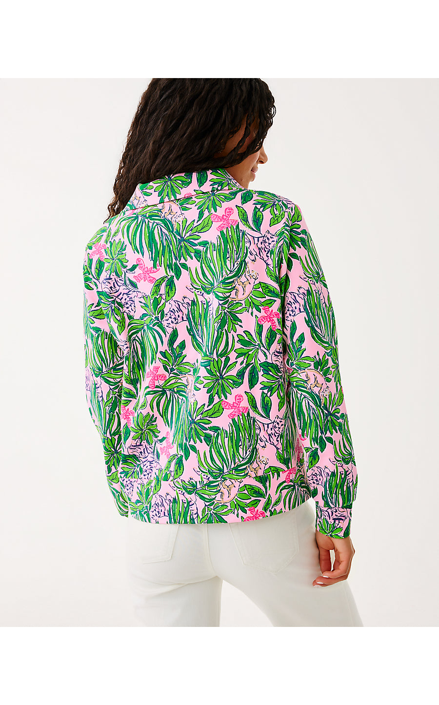 ELENI UPF 50+ PULLOVER | CONCH SHELL PINK ROARING WITH JOY