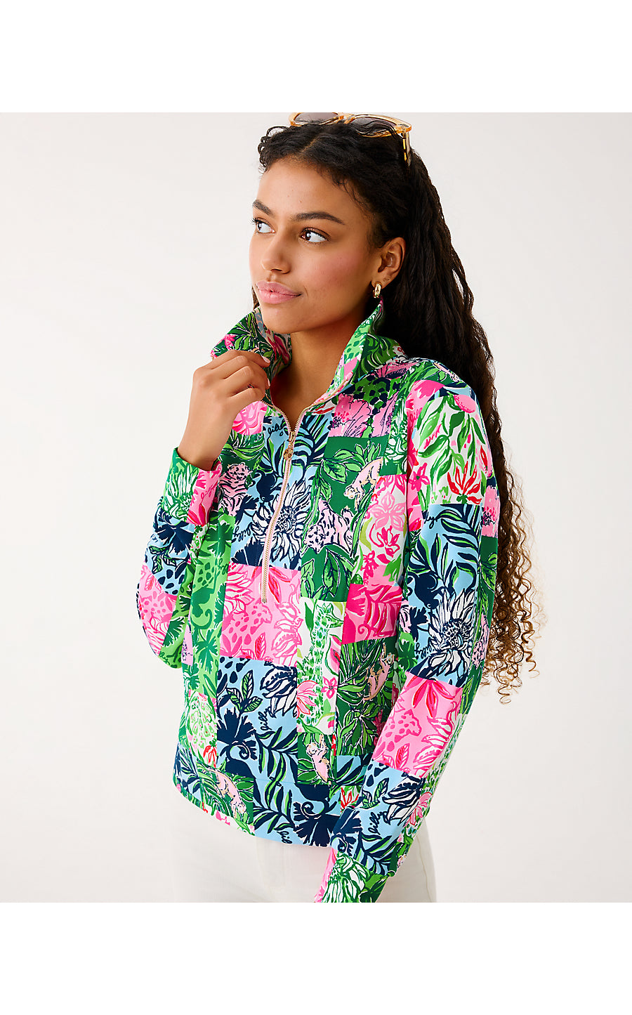 ELENI UPF 50+ PULLOVER | MULTI PARTY PUNCH PATCH