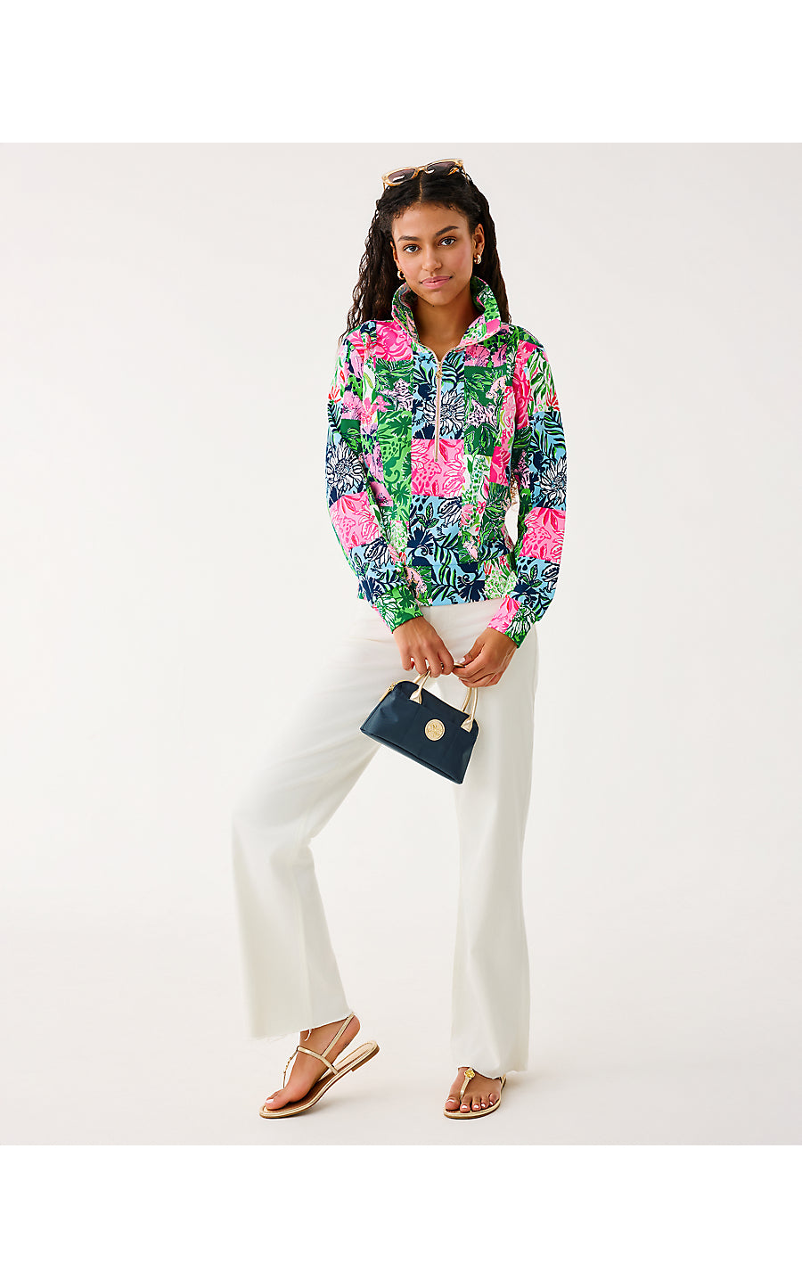 ELENI UPF 50+ PULLOVER | MULTI PARTY PUNCH PATCH