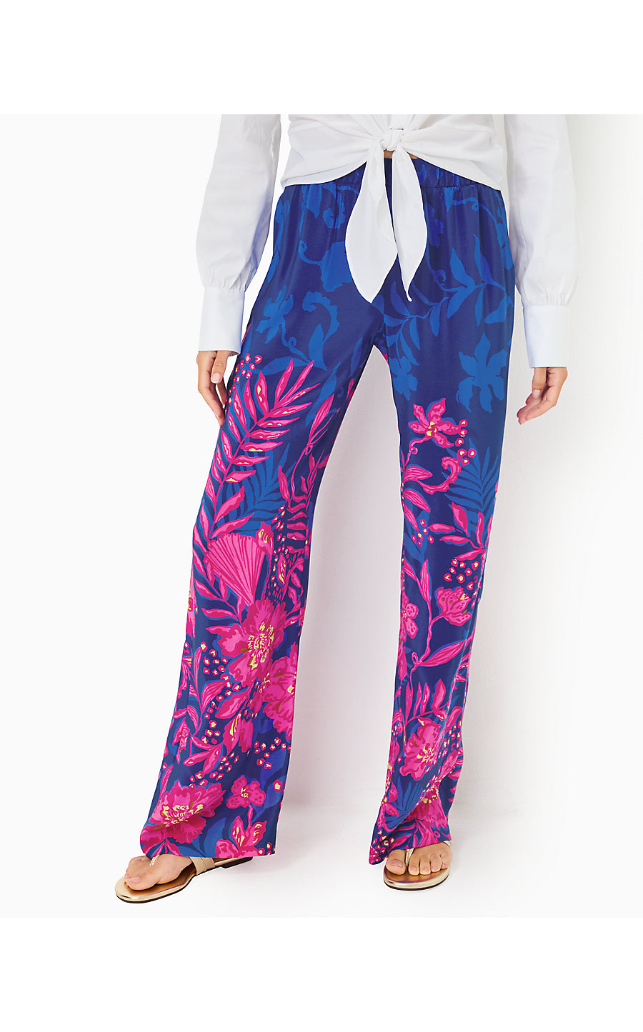 KANTANA HIGH RISE PALAZZO | BLUE MED NEVER ENDING SUMMER ENGINEERED PANT