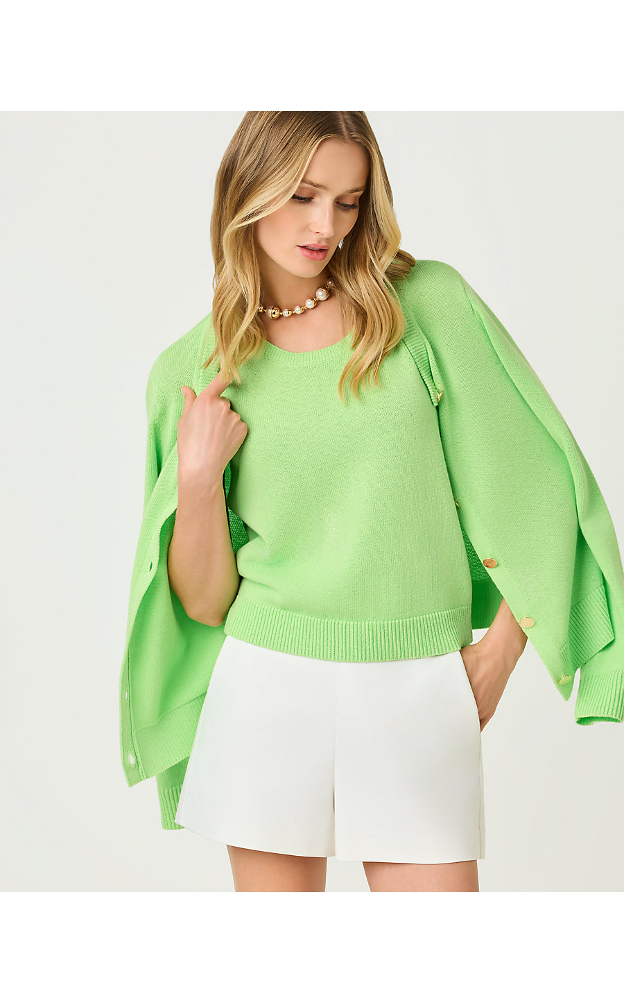 AMALIA CARDIGAN | PISTACHIO MACARON