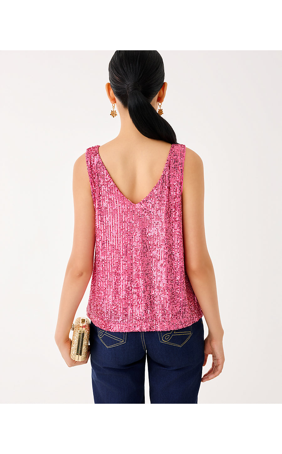 JARET KNIT TOP | SUN SHELL PINK TREASURE BOX SEQUIN KNIT