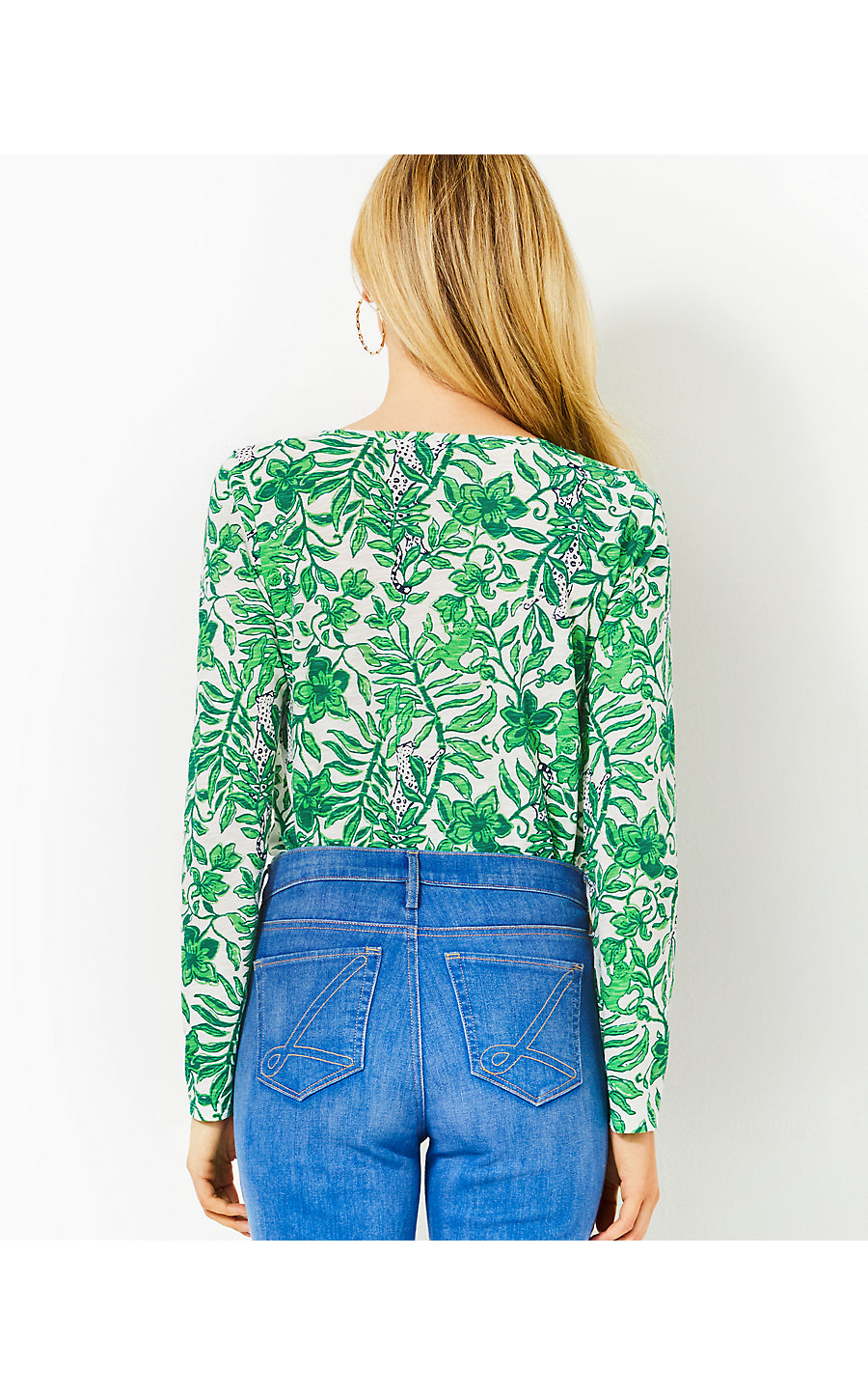 ETTA SCOOP-NECK LONG SLEEVE TOP | FIDDLE LEAF GREEN LIL ESCAPE