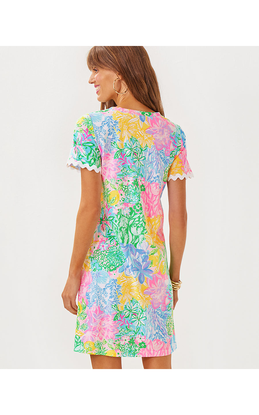 CODY SHORT SLEEVE DRESS | MULTI BRIGHT DELIGHT PATCH