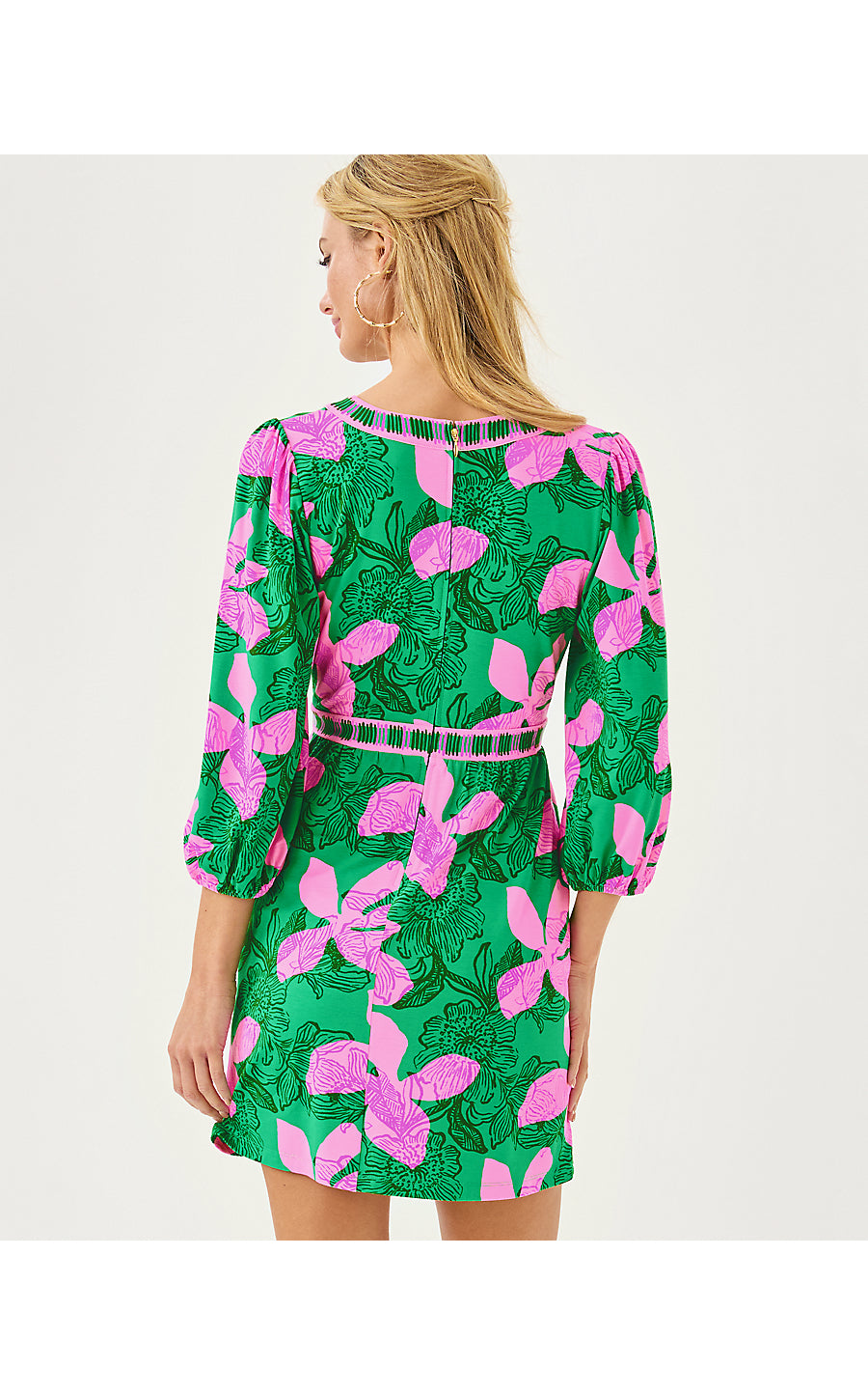 WEXLEE SKIRTED ROMPER | KITTS GREEN SUNSET SHADOWS ENGINEERED ROMPER