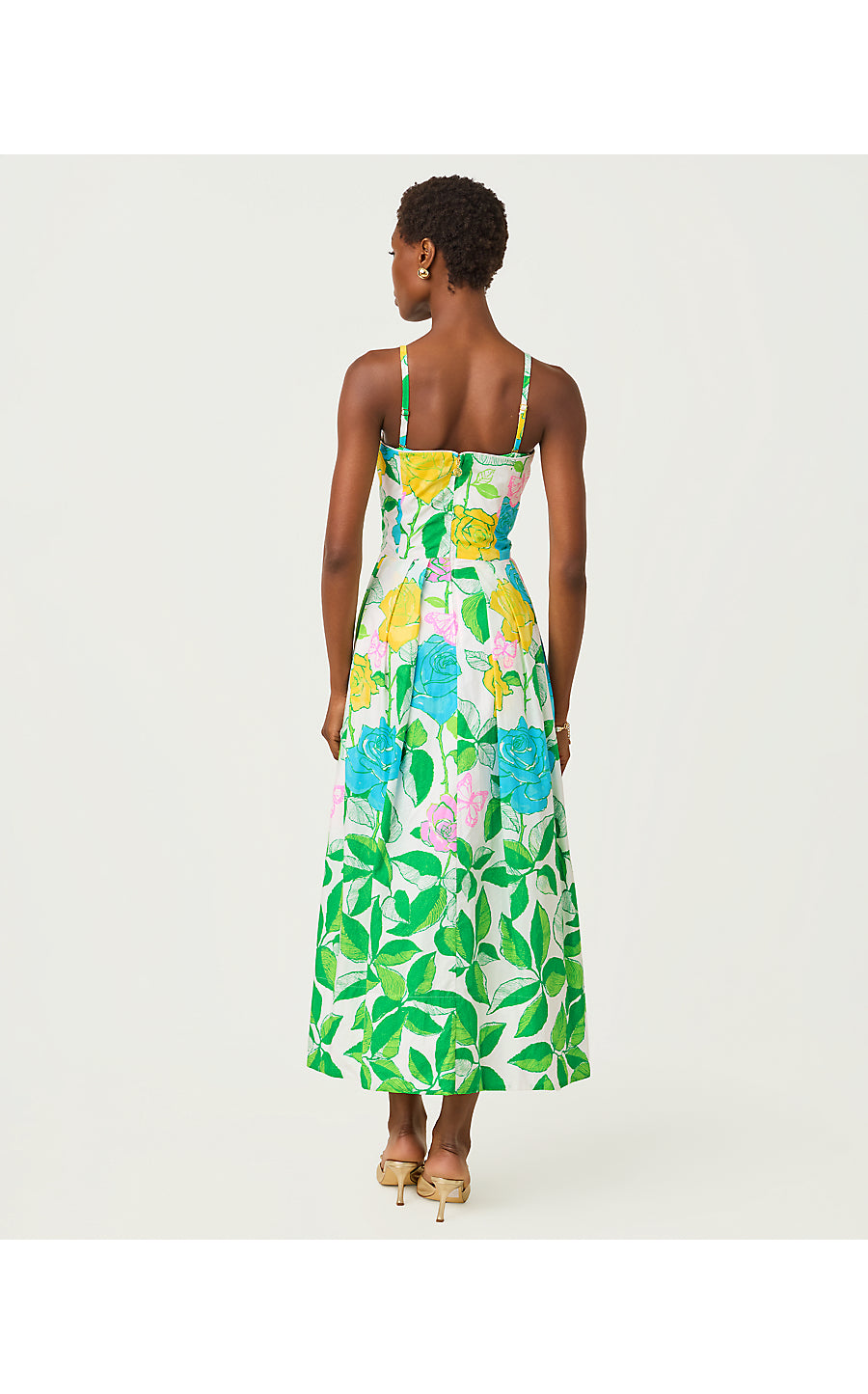 KENNI MIDI DRESS | MULTI ROSE BUD ENGINEERED