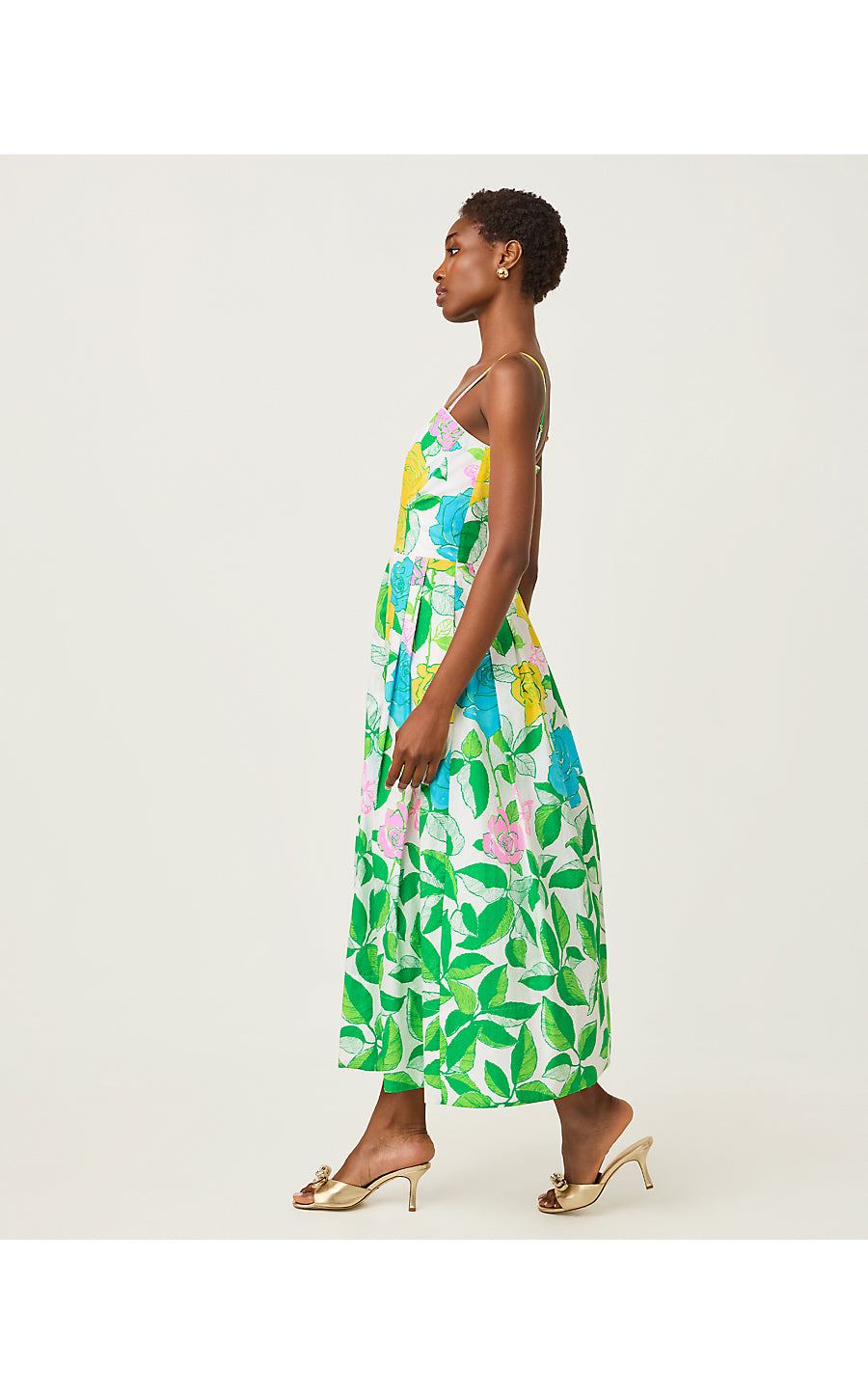 KENNI MIDI DRESS | MULTI ROSE BUD ENGINEERED