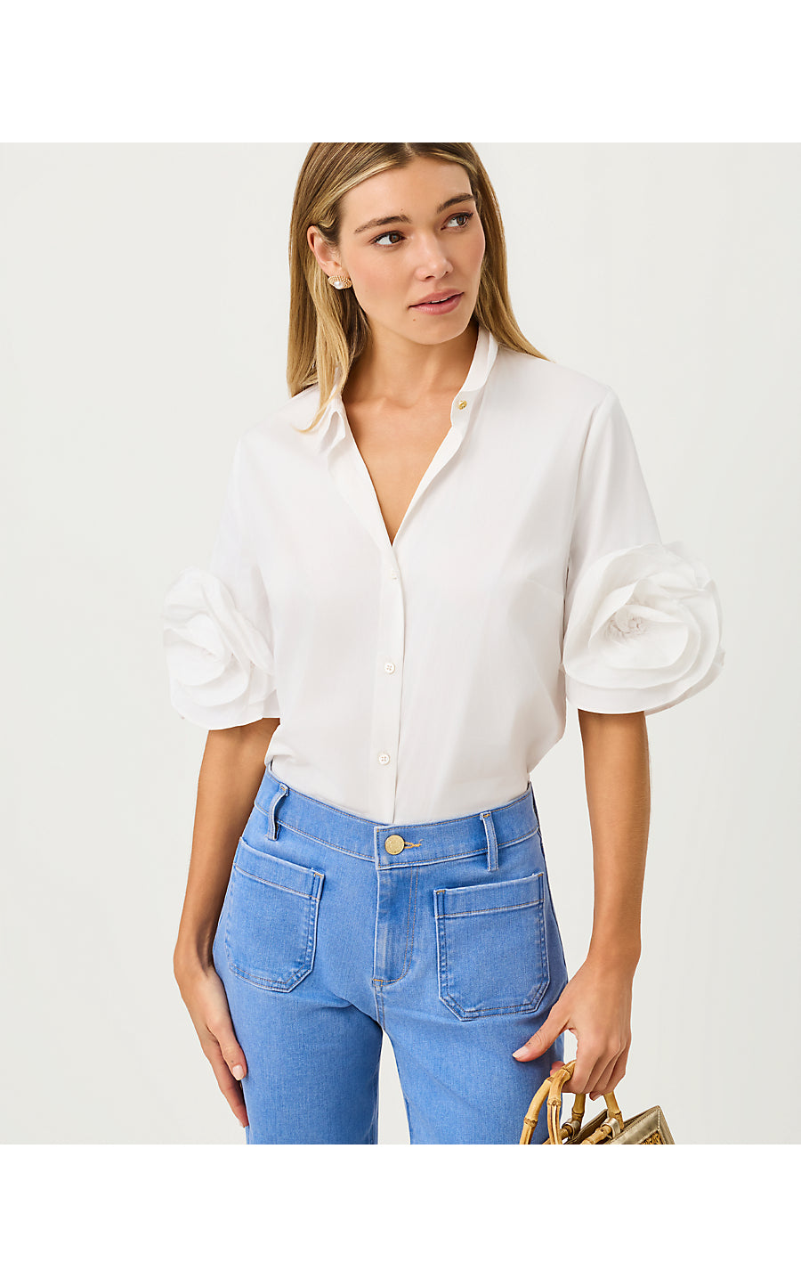 THE FLOWER LILLY SHIRT | RESORT  WHITE