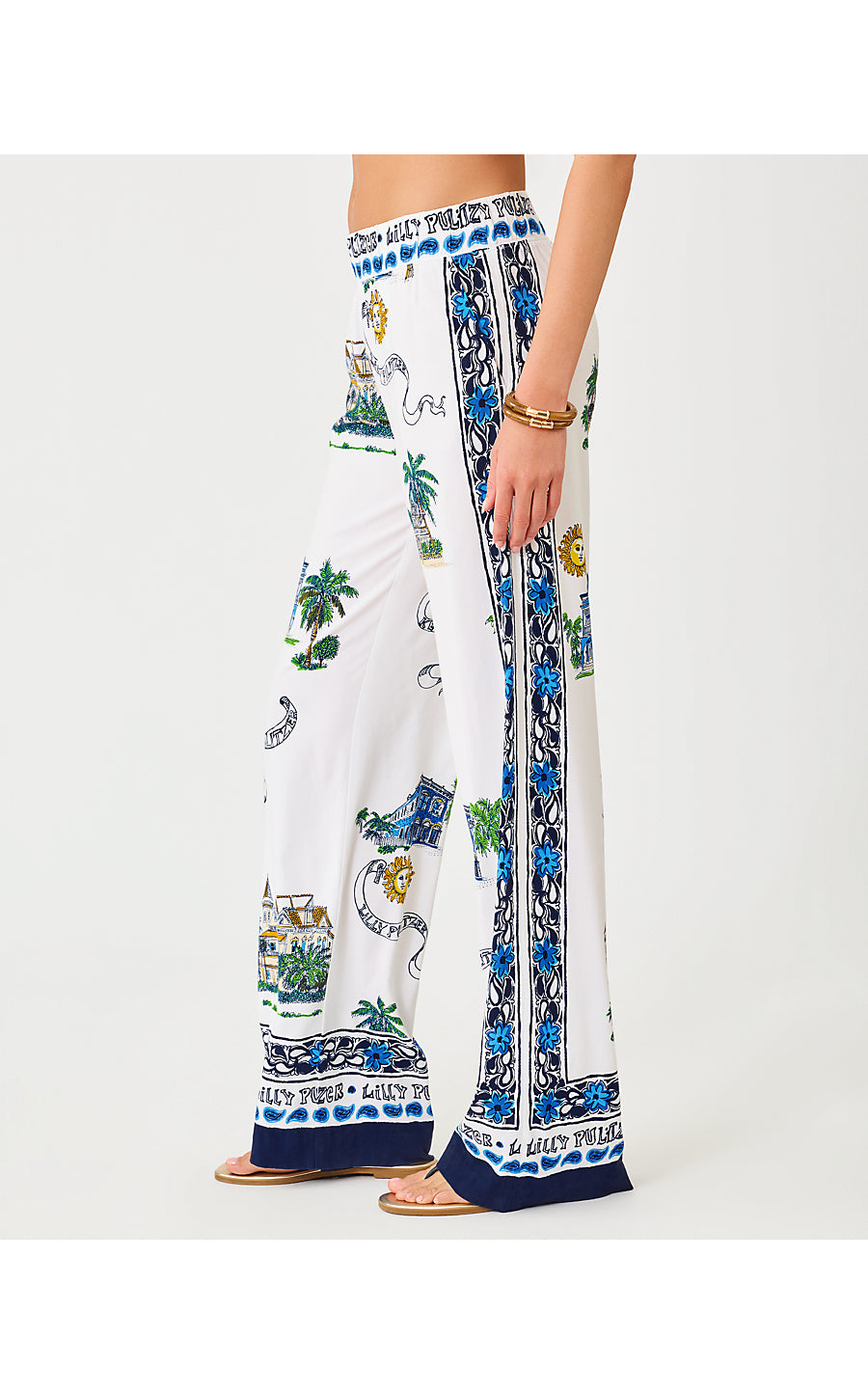 BAL HARBOUR STRETCH PALAZZO | COCONUT KEY WEST TOILE ENGINEERED PANT
