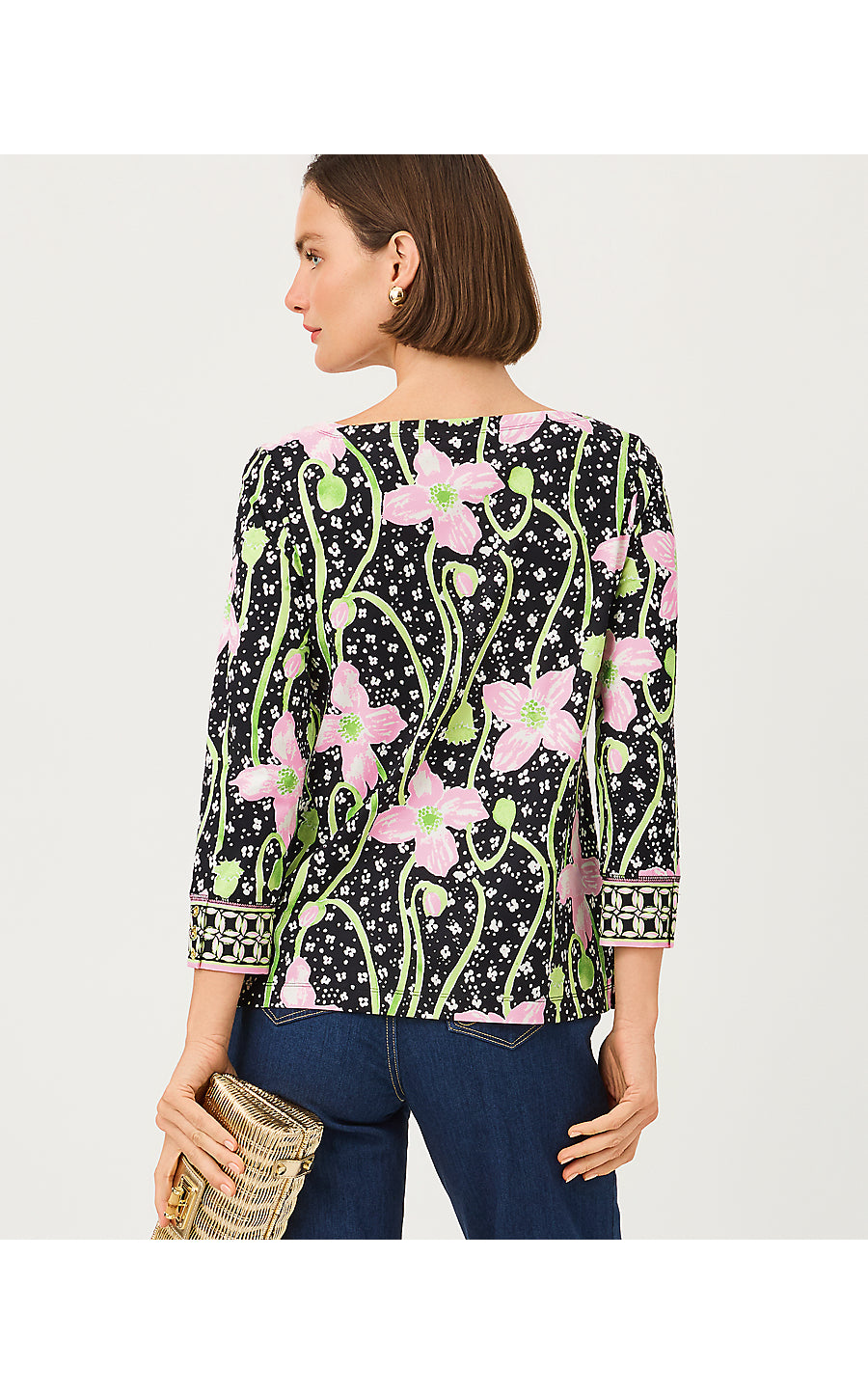 CALLISON UPF 50+ TOP | ONYX BLUSHING BLOOMS ENGINEERED CHILLYLILLY