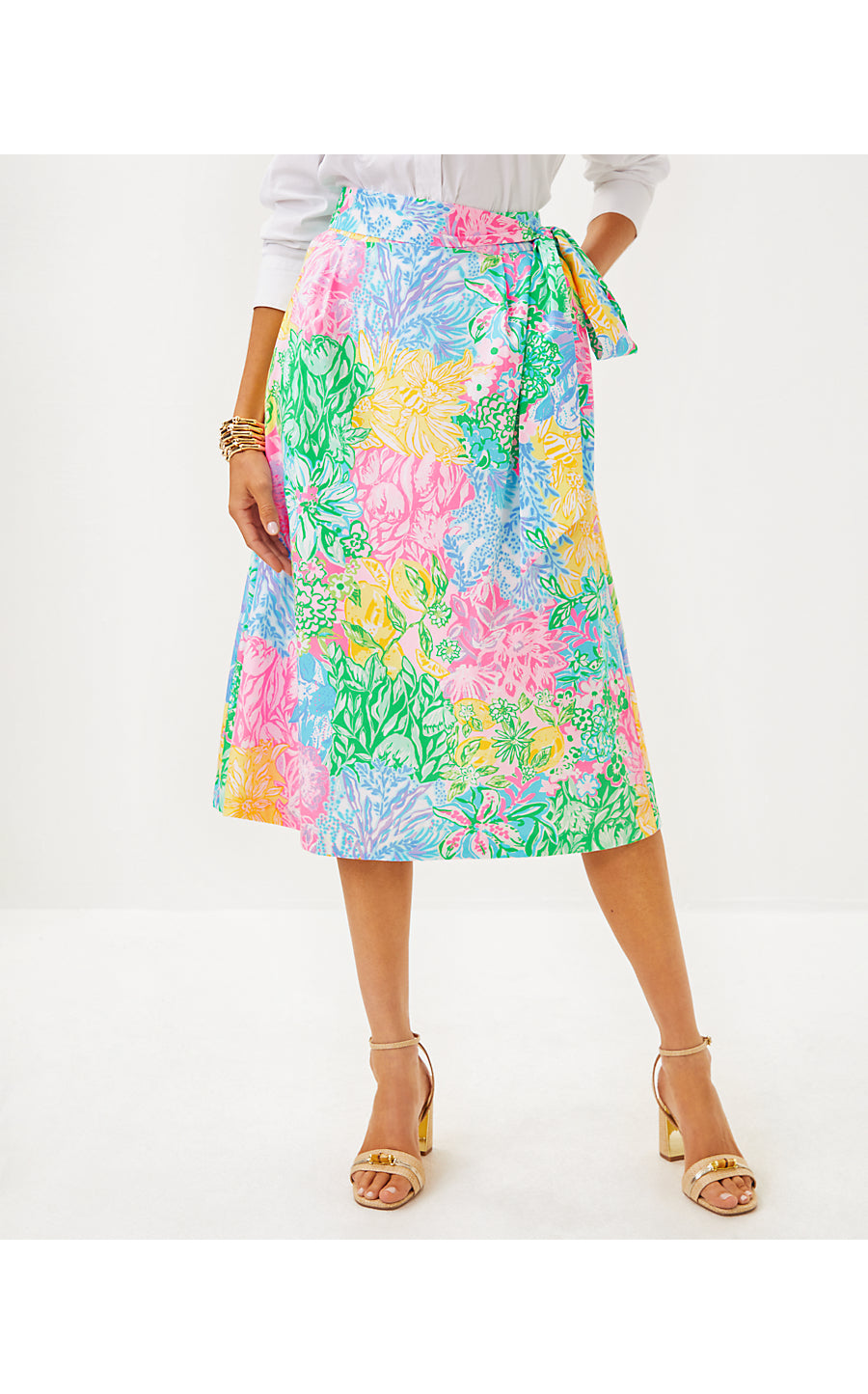 ROWENA MIDI SKIRT | MULTI BRIGHT DELIGHT PATCH