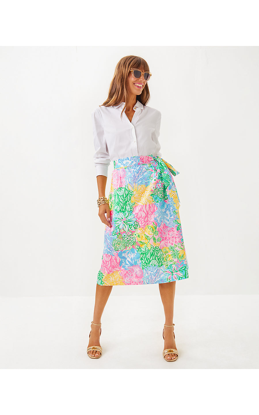 ROWENA MIDI SKIRT | MULTI BRIGHT DELIGHT PATCH