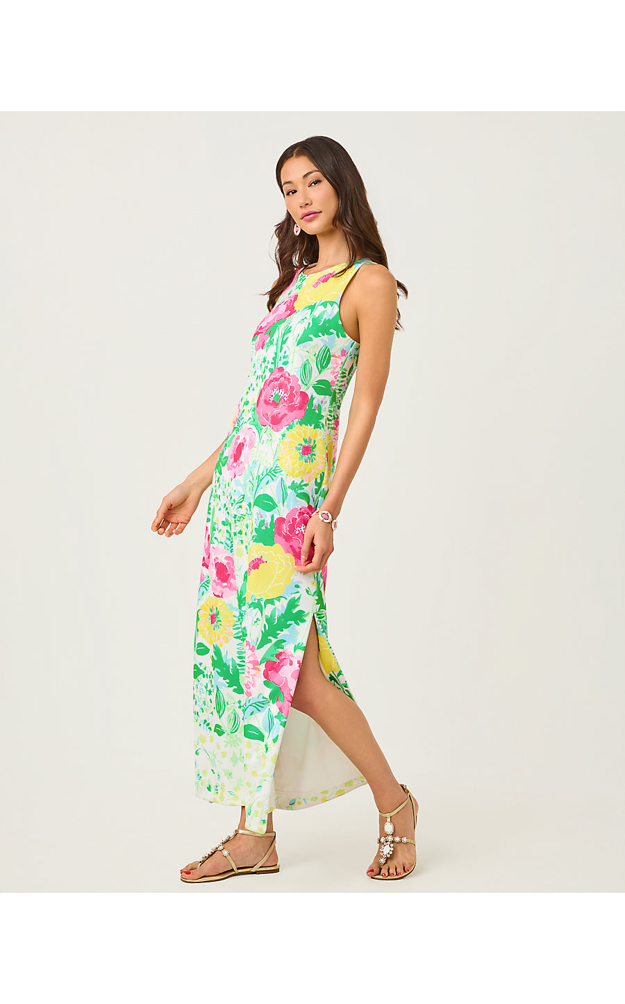 MELODIE MAXI DRESS | MULTI POPPY PARTY ENGINEERED KNIT MAXI