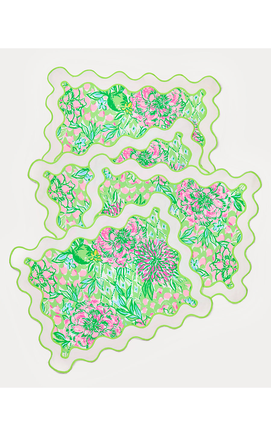 PRINTED SCALLOPED PLACEMAT | FAUNA GREEN